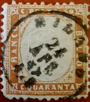 Timbre rare Italie regno Sardaigne 40c 1862 oblitéré