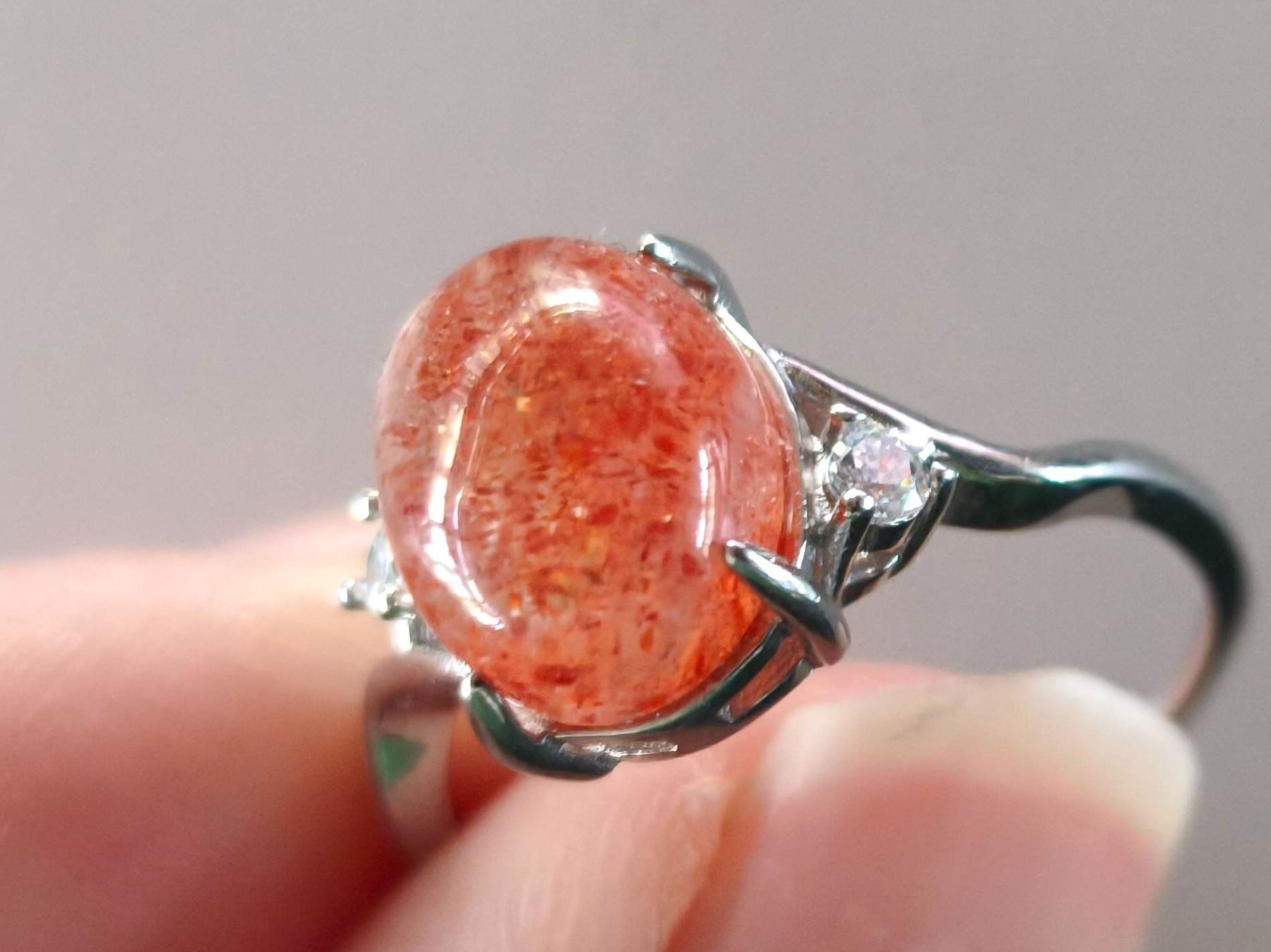 Ringe: Wunderschöner Sonnenstein Ring, Silber 925 verstellbar – Gebraucht aus St. Gallen von GIULESGG 2