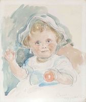 Louis De Meuron  (1868-1949) - Dessin aquarellé de 1943