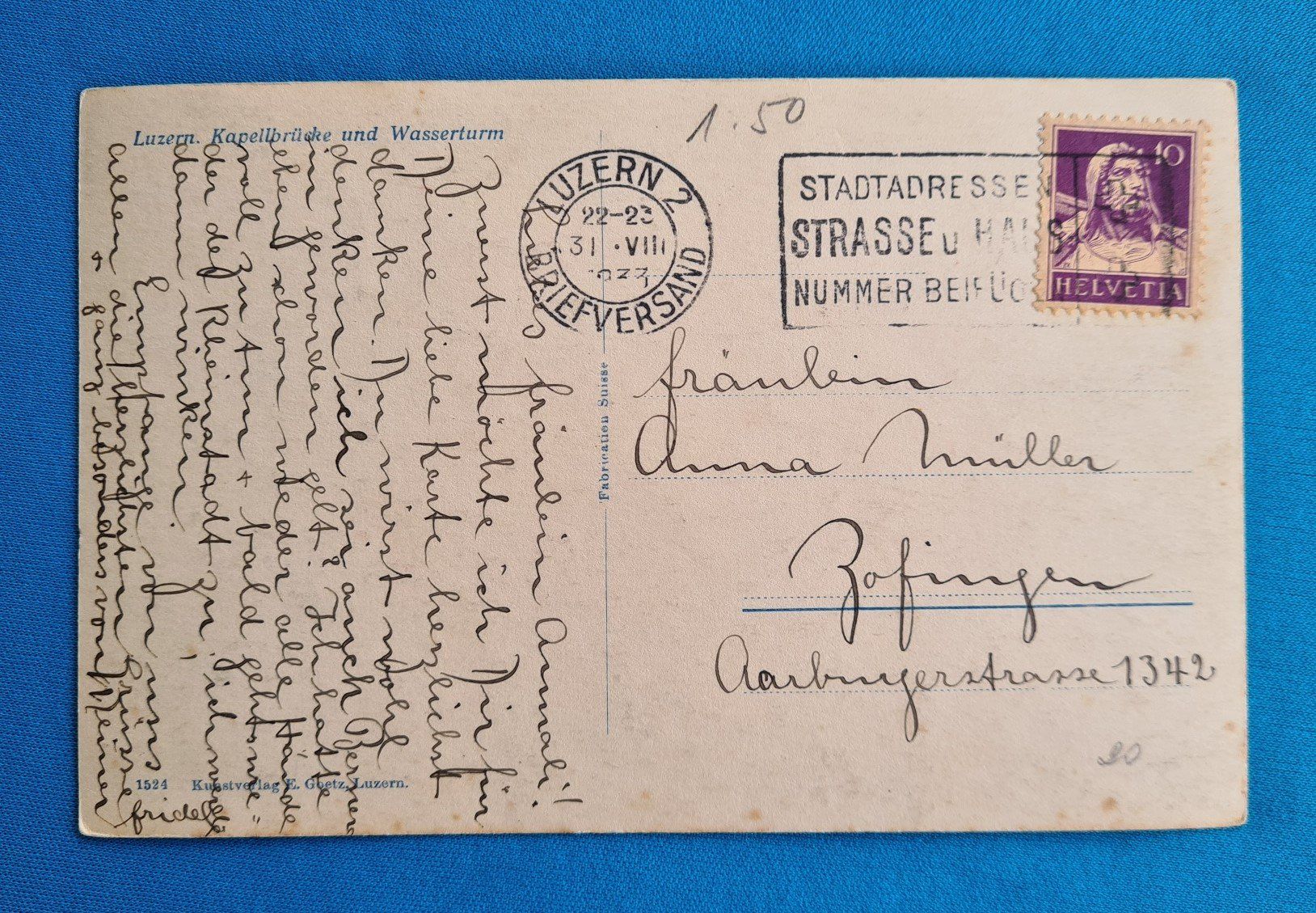 Ansichtskarten: Postkarte Schweiz – Gebraucht aus Saland von V-Tour 1