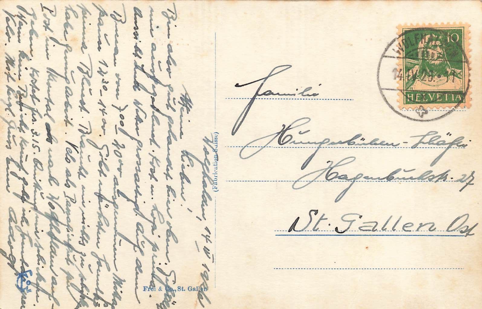 Cartoline postali: Pension Ratia wolfhalden – Usato da Biasca venduto da Blenio71 1