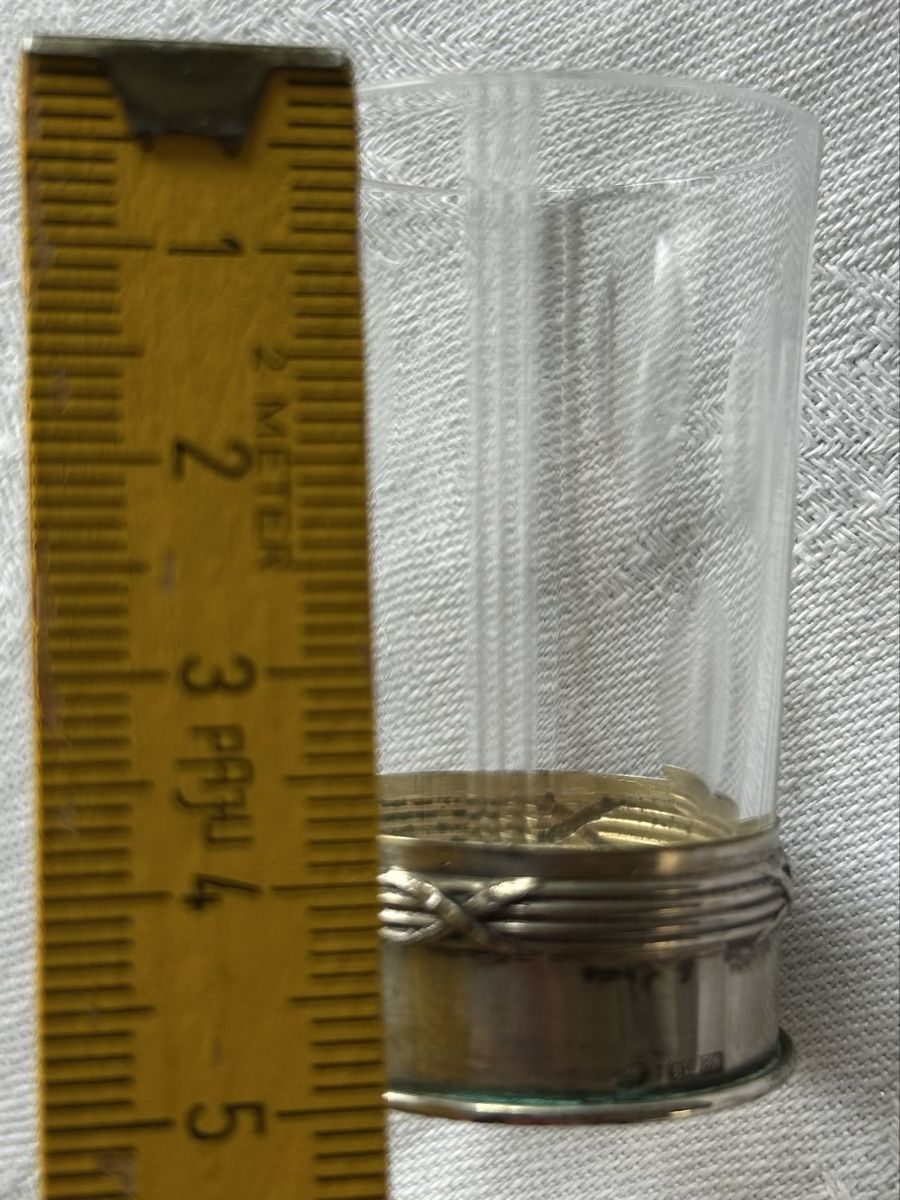 Gläser: 6 Liqueur-Glaser mit Silberrand  – Gebraucht aus Lengnau AG von Mefari 1
