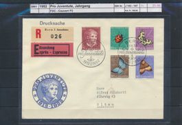1952 Pro Juventute, Jahrgang, FDC - Couvert P2, R - Brief