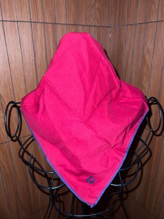 Christian Dior Vintage Tuch Rot Blau 47x47
