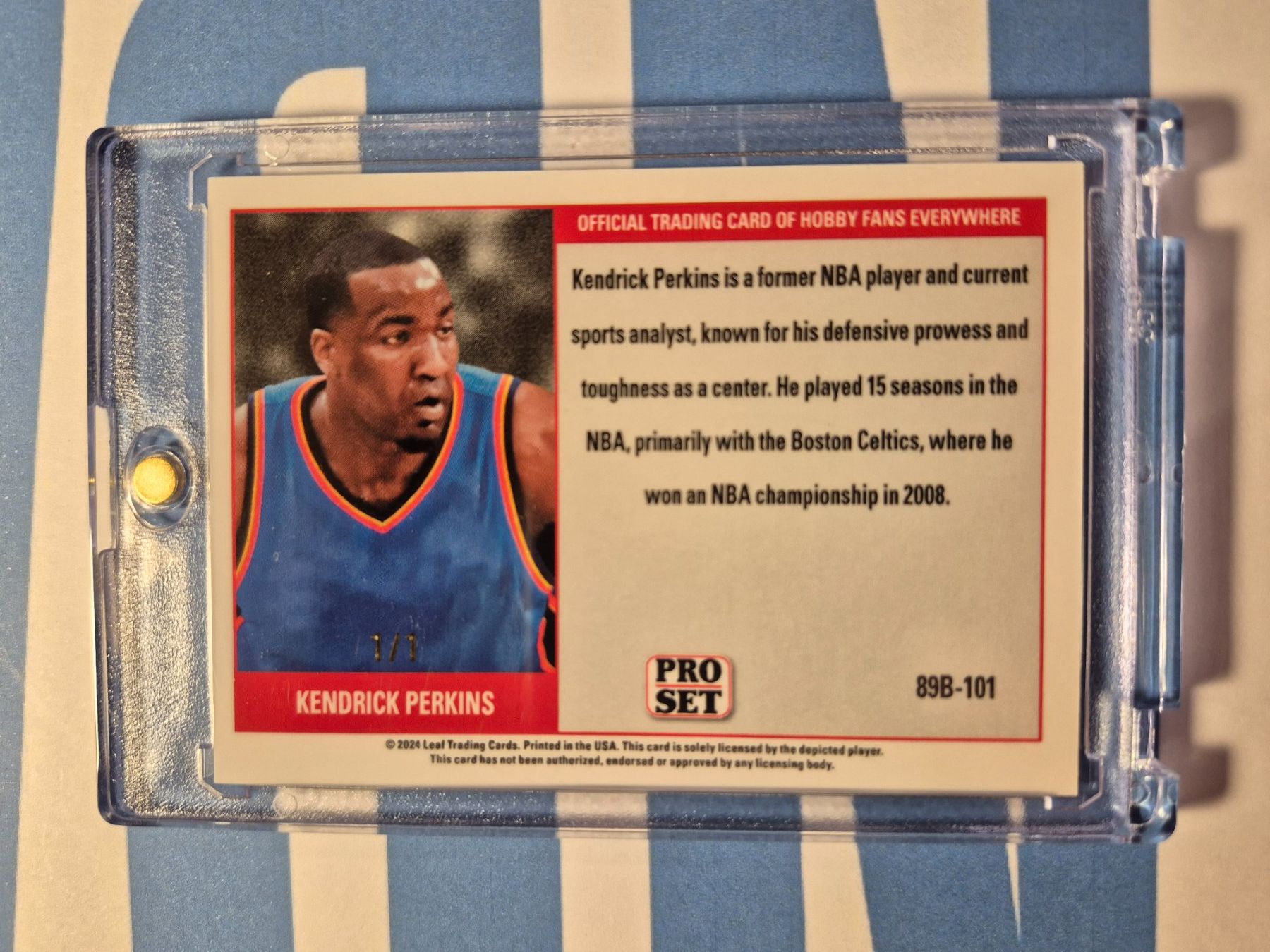 Nba Carte collezionabili: NBA Kendrick Perkins Leaf Pro Set 1/1 – Usato da Treiten venduto da Sauber73 1