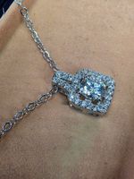 Collier argent avec diamant de moissanite de 0,5 ct certifié
