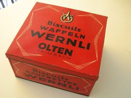 antike Blechdose Biscuit's Waffeln Wernli Olten