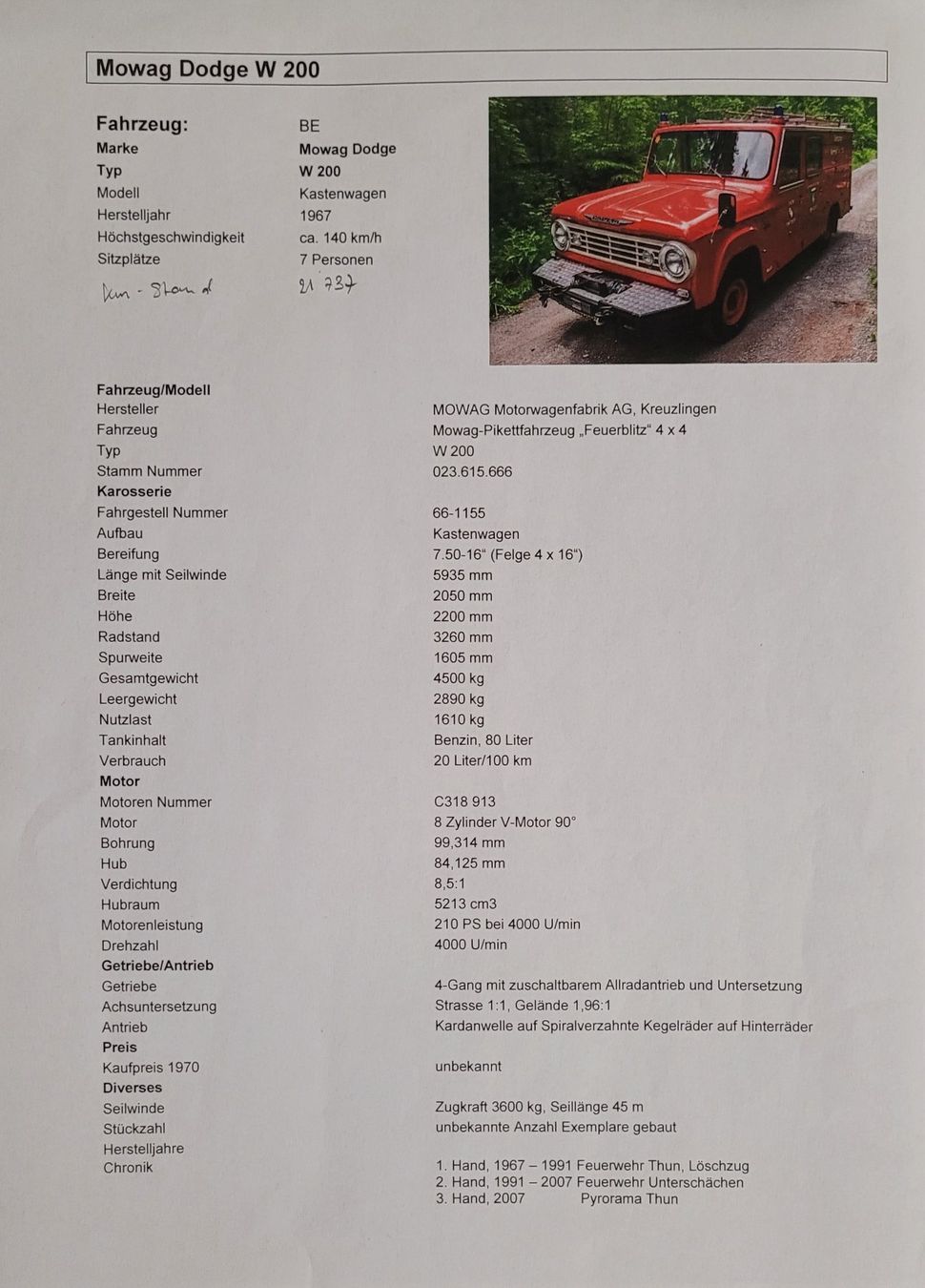 Dodge Autos: Feuerwehrauto – Gebraucht aus Thun von M.Thun 7