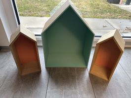 Lot de 3 étagères décoratives en forme de maison