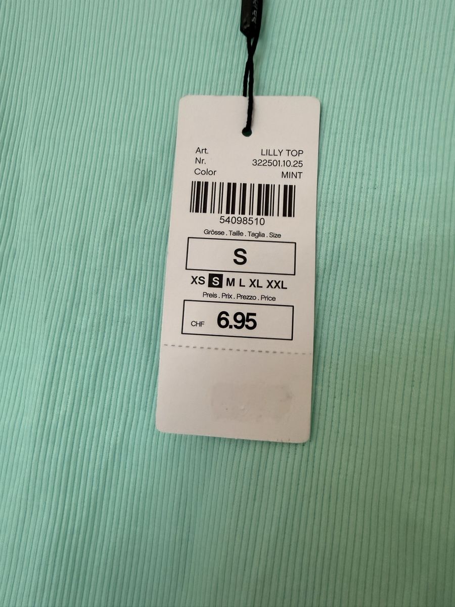 Top: Top mint grün gr S neu mit Etikett  – Nuovo e nell'imballaggio originale da Belp venduto da Lu96 1