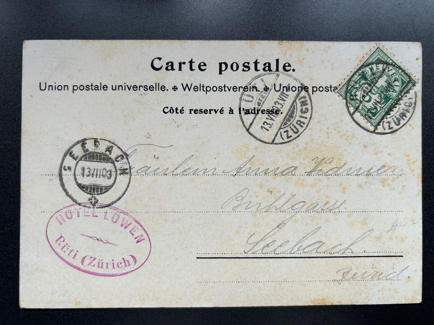 Cartoline postali: 1903 Suchard Karte mit Lied – Usato da Untervaz venduto da buesmig 1