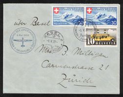 1939 Flugpost Brief "Meldeflug Landesausstellung"
