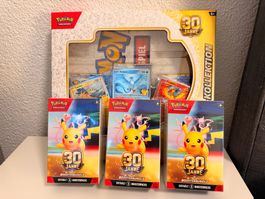3x 30 Jahre Pokémon Booster Bundles & Poster Kollektion OVP