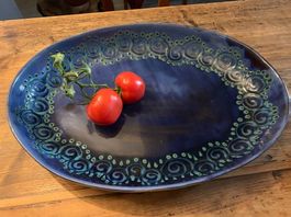 Grosse 49cm lange Keramik Schale Barbados Keramik.