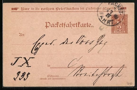 Ansichtskarten: Berlin, Packetfahrtkarte, Private Stadtp – Gebraucht aus Berlin von bartko-reher