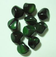Glasperlen Grün Schwarz 12 mm