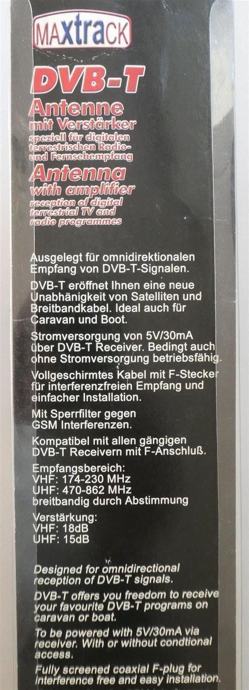 Radiocomunicazione: Neu DVB-T Stabantenne, Maxtrack – Usato da Frauenfeld venduto da Astra13 4