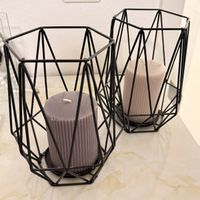 Zwei Kerzenhalter Drahtgestell schwarz (IKEA)