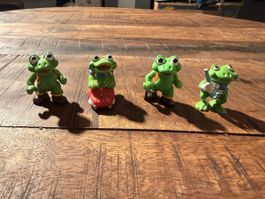 4x Vintage Ü-Ei Figuren "Die frechen Frösche" Ferrero 1993