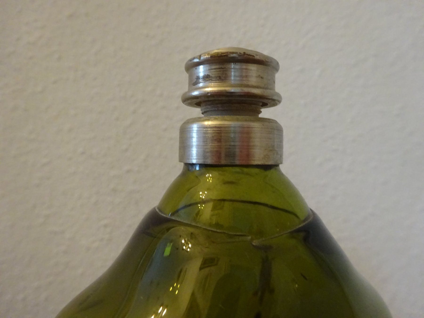 Bottiglie: Vierkantflasche Waldglas mit Zinndeckel – Usato da Esslingen venduto da eintagammeer 6