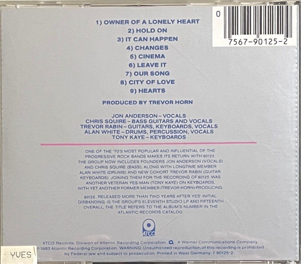 CDs: Yes - 90125 – Gebraucht aus Savagnier von Ne2065 1