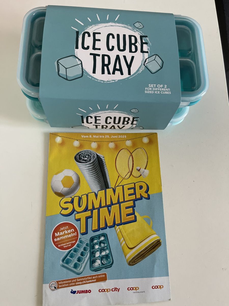Coop Raccolte di bollini & punti: Coop Sommer Time EISWÜRFEL-BEHÄLTER 2Stück – Nuovo e nell'imballaggio originale da Gelterkinden venduto da cobra0110