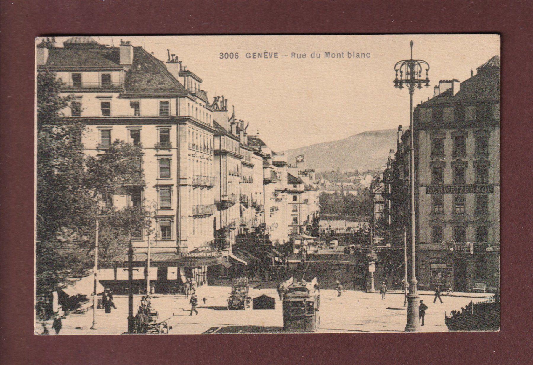 Cartoline postali: GENEVE - Rue du Mont Blanc - Tram – Usato da Pully venduto da nicecards