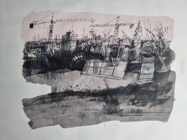 Hans Küchler 1980  LITHOGRAPHIE SIGNIERT GRÖSSE 60 x 48 cm