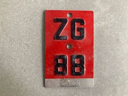 Velonummer Fahrradschild ZG 88 - 049483