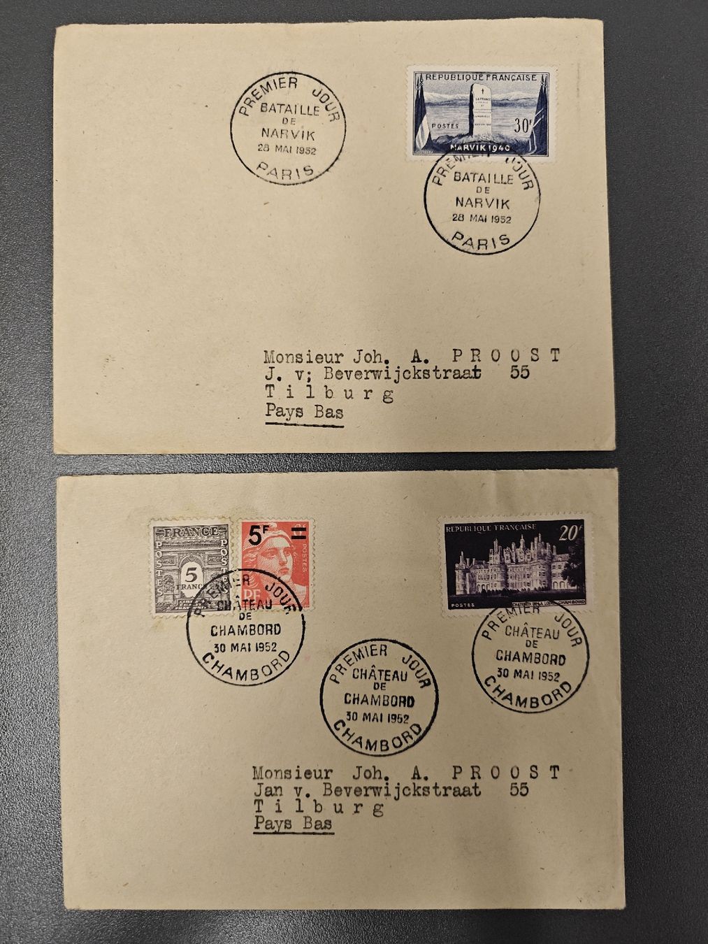 Alle Briefmarken: FDC Briefe mit Stempel Paris 1949-1975 – Gebraucht aus Wädenswil von alex-maxima 4