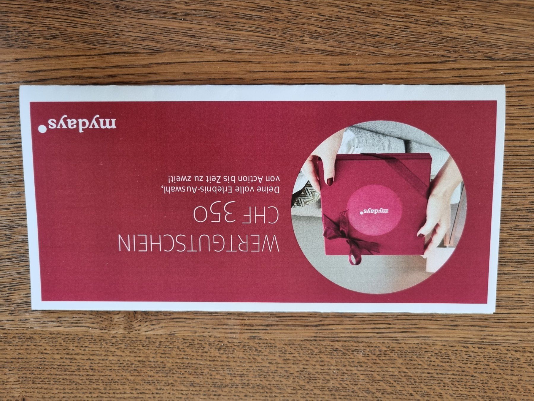 Gutscheine: 350.- mydays Gutschein – Neu und originalverpackt aus Thalwil von