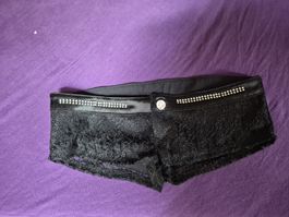 Shorts sexy extra corti BuBu neri con pizzo taglia M