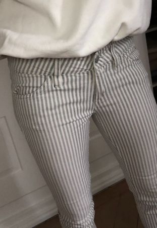 STELLA MC CARTNEY Stripe cropped Jeans Hose gestreift 36