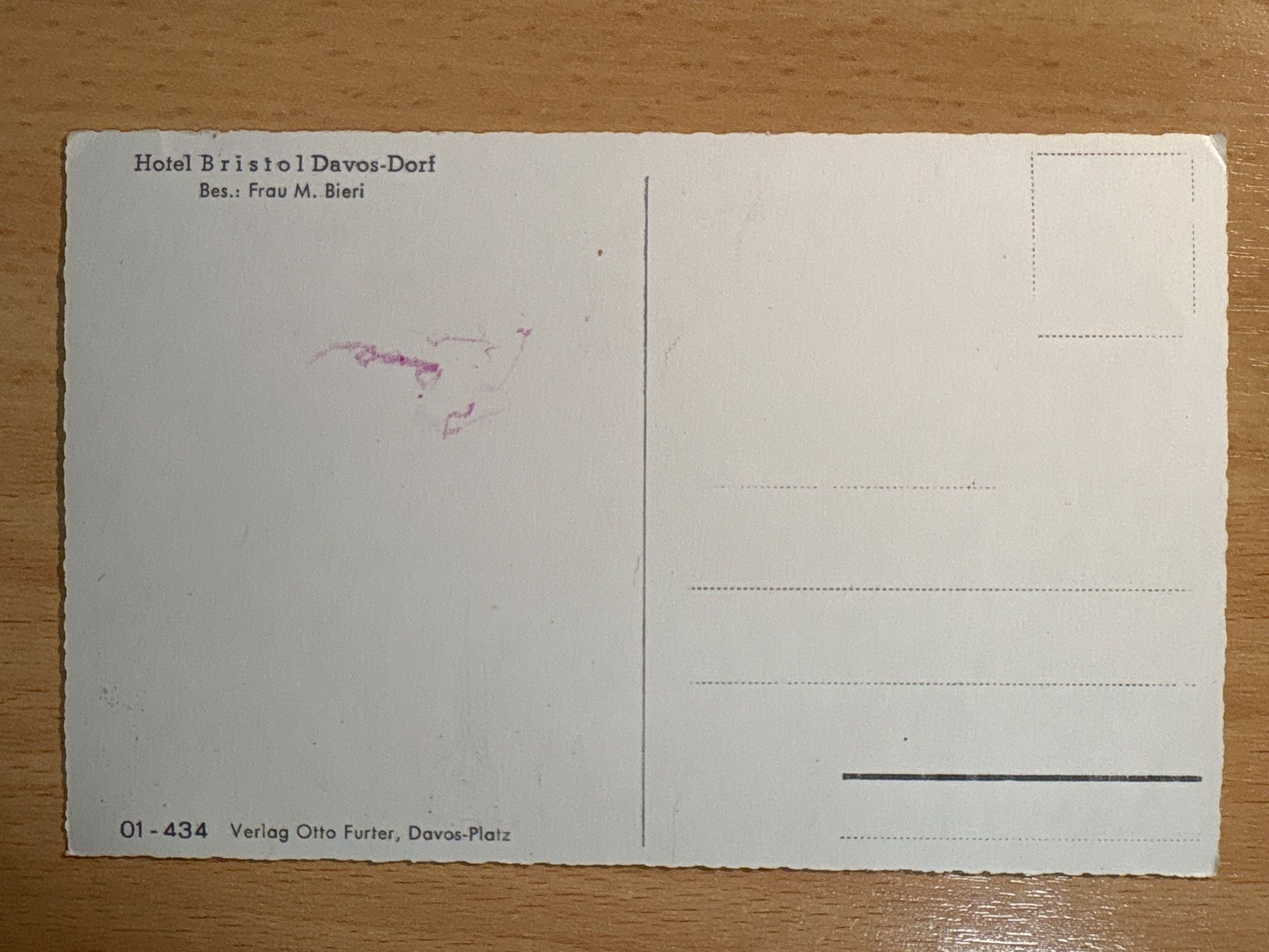 Cartoline postali: Davos: Vintage Postkarte, Hotel Bristol – Usato da Ibach venduto da lisch3 1