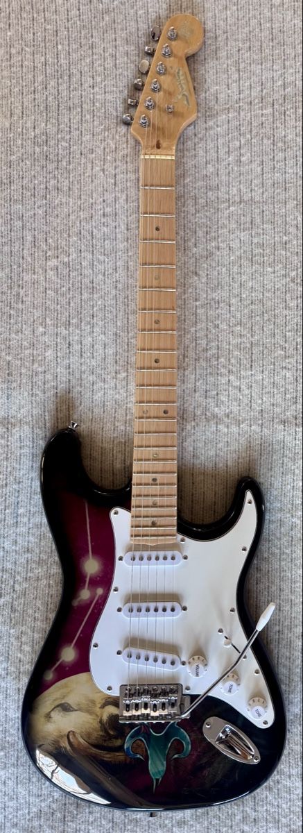 Strumenti musicali: JAWS E-Gitarre mit Aries/Widder-Design und inkl. Bag – Usato da Spiez venduto da Bu_Ji