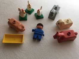 Lego Duplo Set 2647 Farm Tiere mit Futtertrog ohne OVP, 9 FT