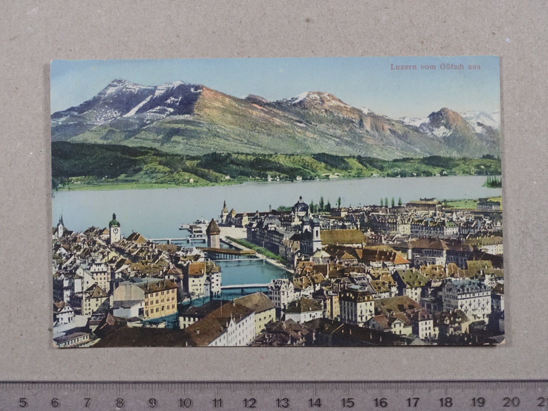 Cartoline postali: Luzern vom Gütsch aus – Usato da Lenzburg venduto da fh1