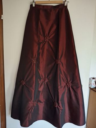 Bordeaux-rotes Abendkleid, 3-teilig
