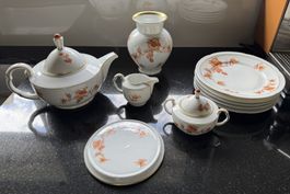 Art Déco Bavaria Geschirrset 12-tlg kubistisches Blumenmotiv