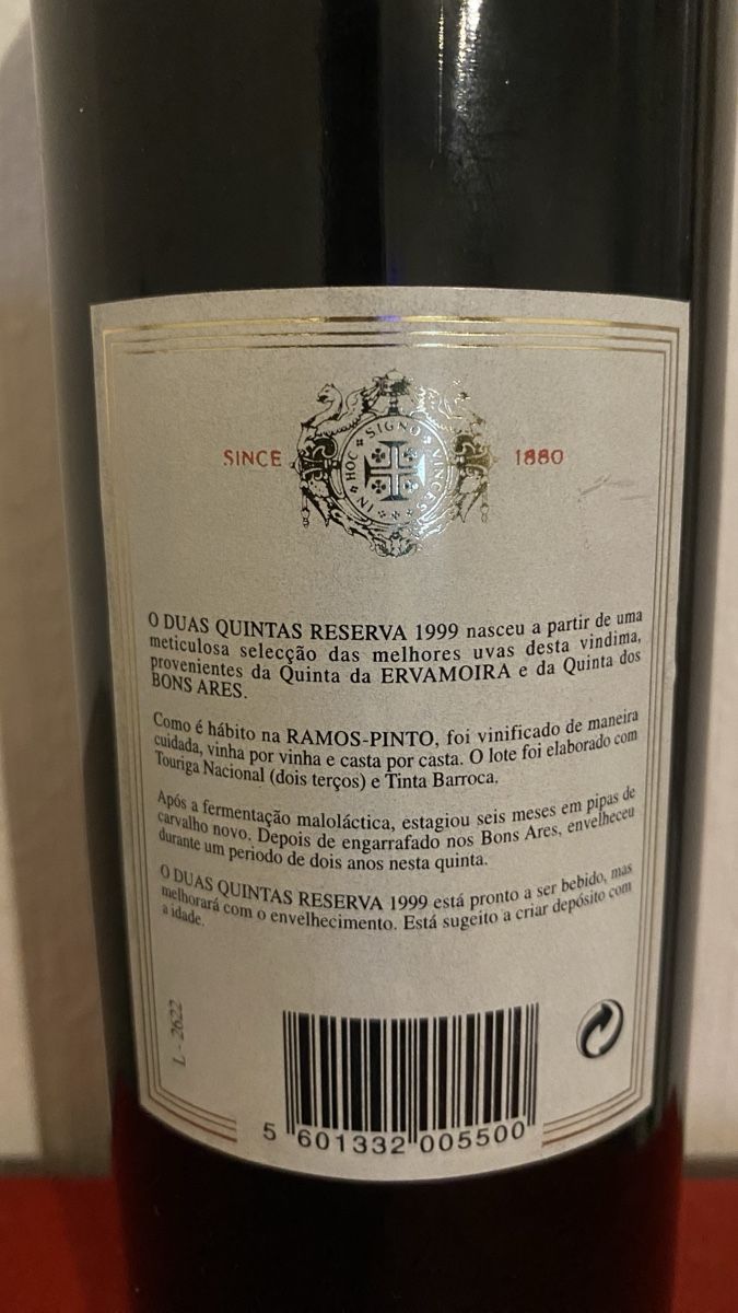 Vino: DUAS QUINTAS RESERVA 1999 – Nuovo (secondo la descrizione) da Cully venduto da Forninho 2