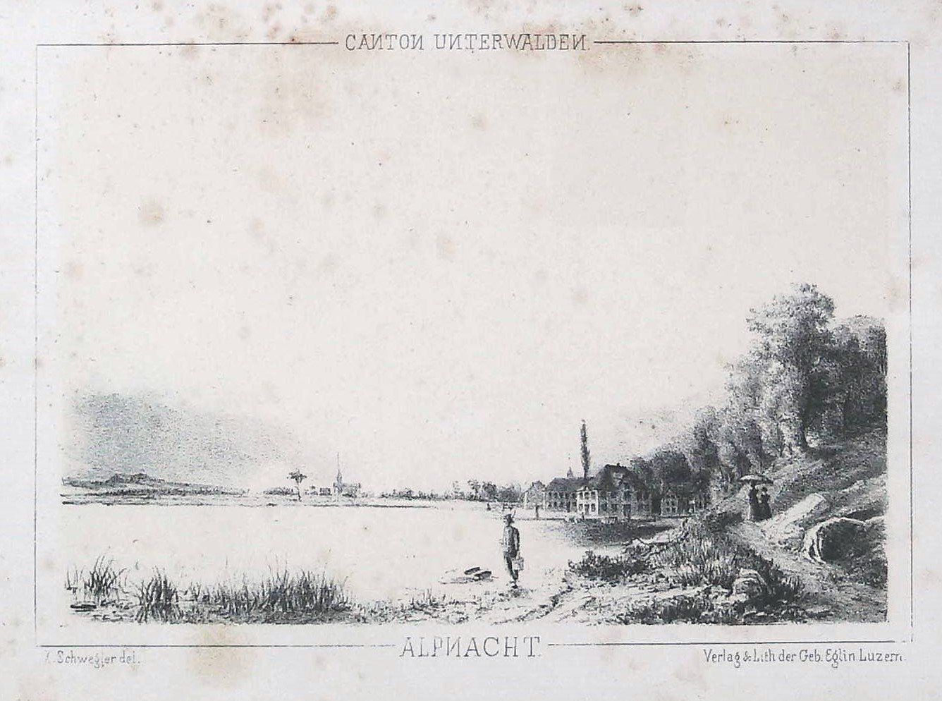 Incisioni: Alpnach Tonlithographie von Schwegler – Usato da Rafz venduto da Helvet32 1
