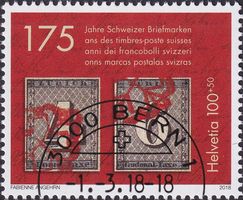 2018 W115 (175 Jahre CH-Briefmarken) mit ET-Halbmond-Stempel