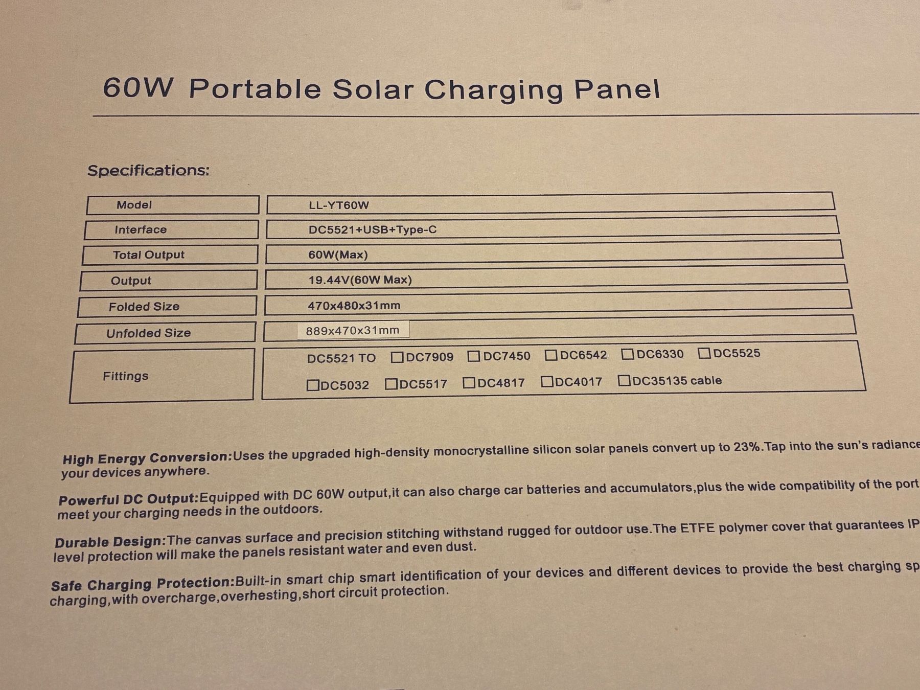 Dispositivi a energia solare: Faltbares Solarpanel 60 Watt – Nuovo (secondo la descrizione) da Cordast venduto da Suisseheinz 2