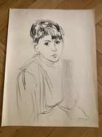 Hans Stocker, Basel - Kohlezeichnung, Jahr 1949!