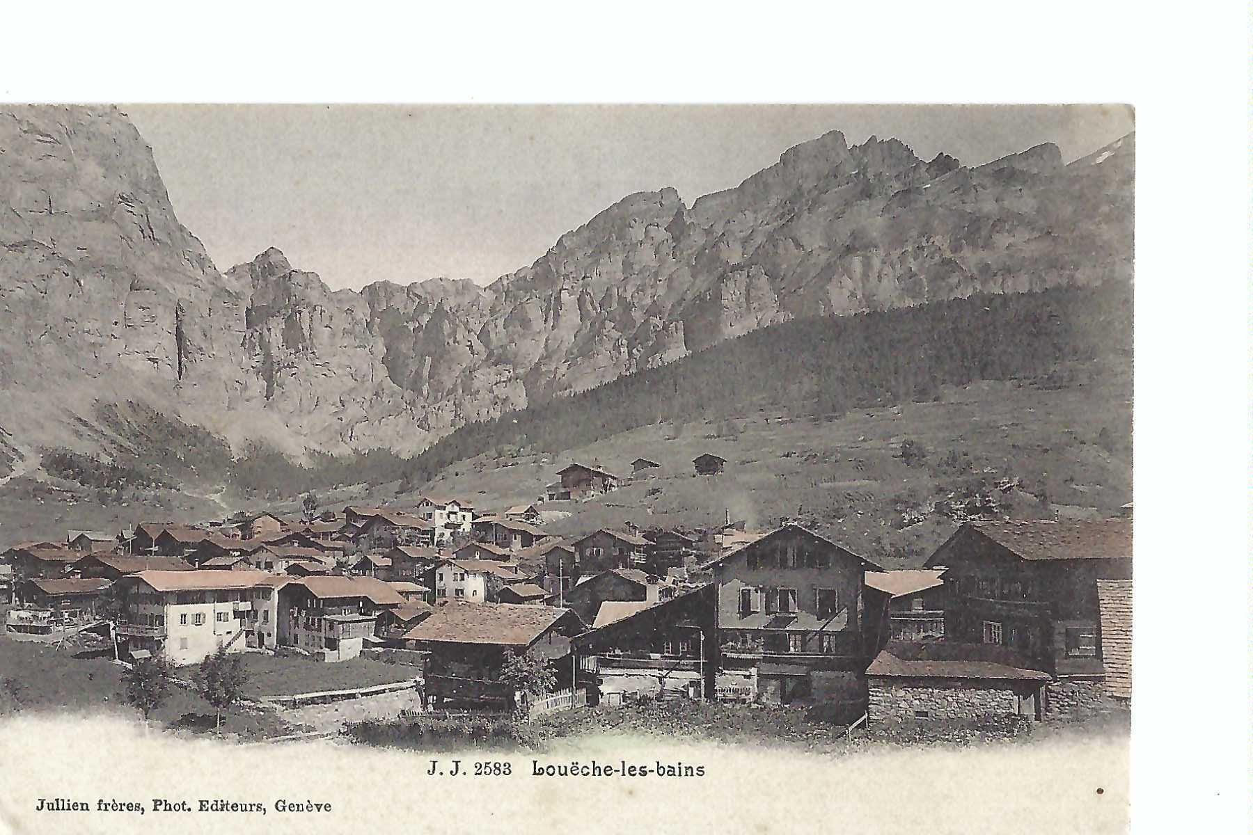 Cartoline postali: Leukerbad, Louêche-les-Bains, Dorf, Walliser Häuser – Usato da Thun venduto da 44wart