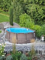 Bestway Pool in Rattanoptik mit Sandfilterpumpe