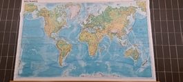 Weltkarte Wandkarte Poster gross guter Zustand