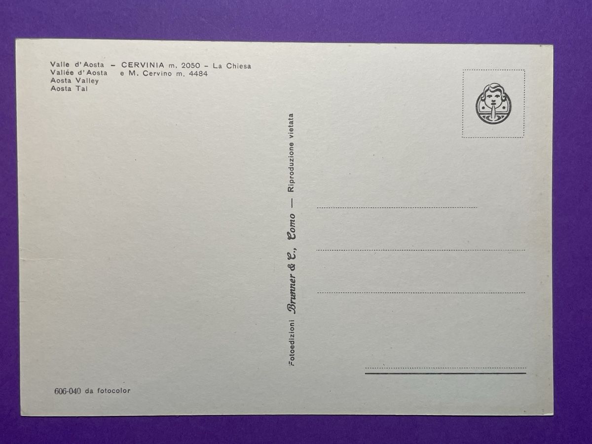 Cartoline postali: AK von Valle d' Aosta / La Chiesa – Usato da Rümlang venduto da Kartenpost1 1