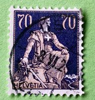 Nr.162 Sitzende Helvetia mit Schwert  GESTEMPELT  