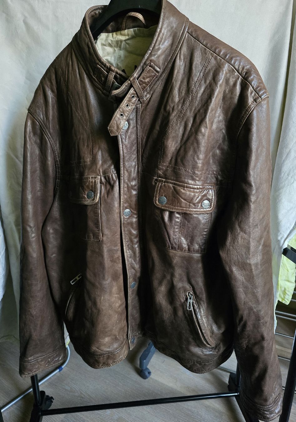 Jacken: Veste en cuir véritable, David Moore, XXL, marron – Gebraucht aus La Neuveville von Diamise